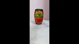 Tiki Mask with Wall Putty Clay on Waste Kulhad