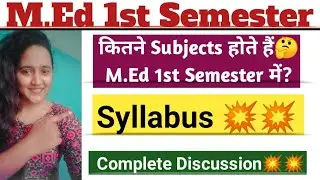 Syllabus Of M.Ed || 1st Semester 2022 || CCS University ||💥💥Most Important video #ccsu @enlearners