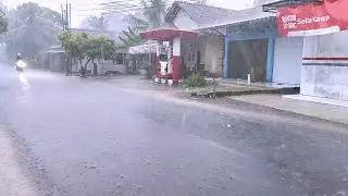 Walking in Violent Rainstorm with Strong Wind and Thunder in Remote Village Night ASMR 4K Video 327