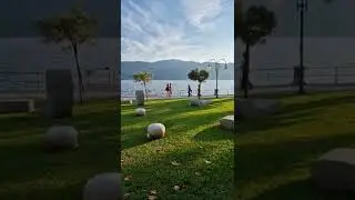 Lago Maggiore Italy Verbania Pallanza: romantic lakeside walk at the sunset