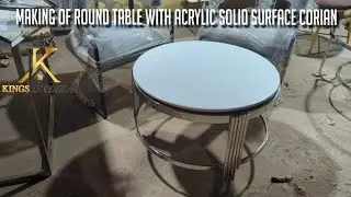 Making of round table with Acrylic Solid Surface | Corian | Round Table Top | Kings Interior