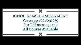 MFC 1 SOLVED ASSIGNMENT 2024 / IGNOU MFC 1 SOLVED ASSIGNMENT 2024 / PDF WATSAPP 8228091239 / MAFCS