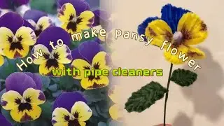 How to make pansy flowers with pipe cleaners #craft #handmade #diy #flowers #flowermaking