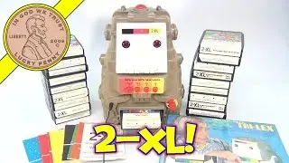 Vintage Mego 2-XL Talking Learning Robot - 20 8-Track Tapes Booklets & Overlays - Learning 2XL Robot