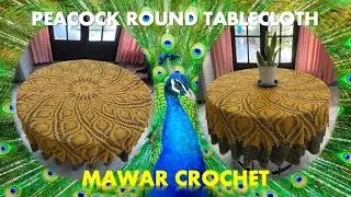 Part 11 of 19 : Beautiful Peacock Round Tablecloth / Masterpiece of the Year
