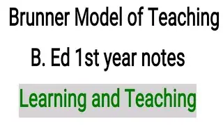 Bruner model of teaching (CAM) B. Ed 1st year notes Naveen Dahiya