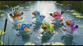 Five  Little Platypuses Paddle Paddle Paddle | Australian Animal Songs for Kids