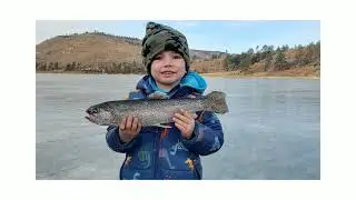 Ice Fishing at Lake Maloya with my brother in-law and nephew.