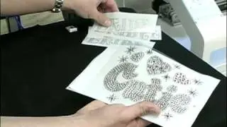 Automatic rhinestone setting machine for rhinestone designs and motifs
