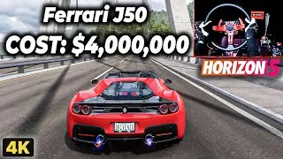 Forza Horizon 5 - NEW CAR Ferrari J50 (Steering Wheel Gameplay) 4K