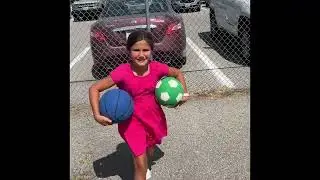 Putting the balls away at recess