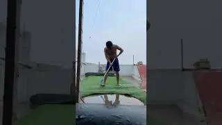 cleaning artificial grass .chhat par ghas ki dhul ki safai