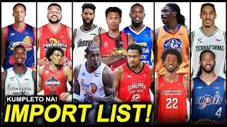 ANLALAKI! ito na ang buong Listahan ng mga PBA IMPORTS sa Commissioner's cup 2024!