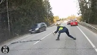 Craziest Most Brutal Police Dashcam Moments: Wild PIT Maneuvers and High-Speed Crashes #4