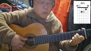 Happy new year  -  ABBA,  guitar backing, chord diagram, tab.