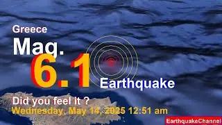 Eastern Mediterranean, 14 km South of Kasos Island, Greece Earthquake today now