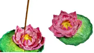 DIY Lotus 🪷 Incense stick Holder with clay 