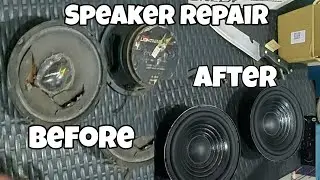 Speaker repair midrange raw driver turned into fullrange woofer speaker #diy #repair #fyp #audio