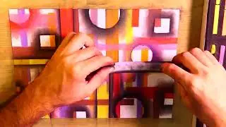 Contemporary & Stretched Abstract Painting In Soft Pastel | 9 Art Ideas | Time Lapse Demonstration