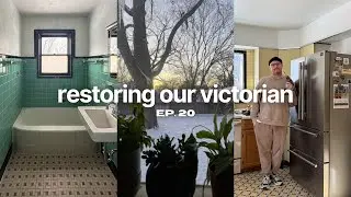 renovation vlog: vintage tile bathroom, kitchen plans & mood board, finally getting appliances!!
