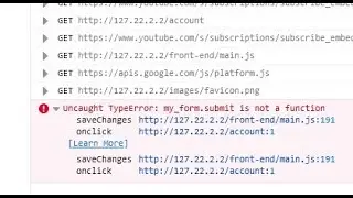 Uncaught TypeError: form.submit is not a function in javascript