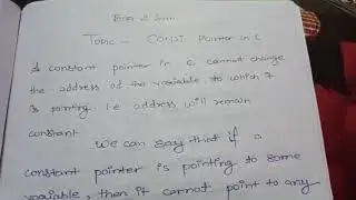 CONST POINTER IN C