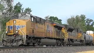 UP 8157 Leads Freight w/ Mid-Train DPU, Lo Moor, IA