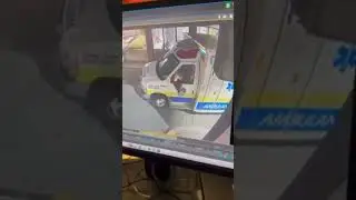 Ontario, #Canada. Ambulance set ablaze after patient drop-off at Hamilton general hospital. #viral