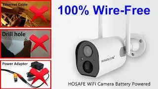HOSAFE Battery Powered Wireless Outdoor Security Camera