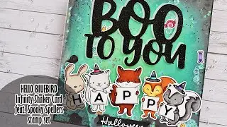 🎃 HELLOBLUEBIRD || Infinity Shaker Card feat. Spooky Spellers stamp set