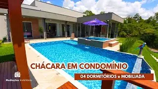 CHÁCARA EM CONDOMÍNIO NO INTERIOR DE SP COM 04 DORMITÓRIOS e MOBILIADA #pinhalzinho