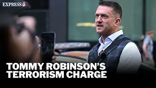 Tommy Robinson arrives at Westminster Court on terrorism charges