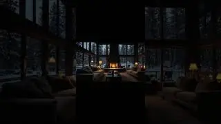 No Ads Fireplace Blizzard ASMR - Snow Storm Sound Sleep With Fireplace Burning For Deep Sleeping