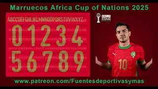 Tipografia Marruecos Copa Africana de Naciones 2025 Font Morocco Africa Cup of Nations 2025