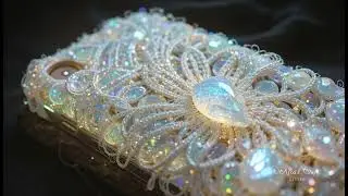 Elegant Crystal-Inspired Crochet Mobile Cover | Handmade Luxury Design.