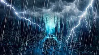 Rain and Thunder Sounds for Sleep | Footsteps in the Forest | Deep Sleep, Relaxation