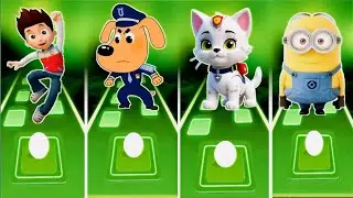 Rider VS Sheriff labrador VS Cut cat VS Minion Paw patrol Coffin Dance Tiles Hop Edm Rush
