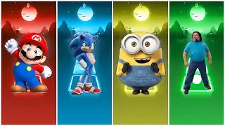 Super Mario 🆚 Sonic 🆚 Minions 🆚 Steve | Tiles Hop EDM Rush!