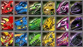 Dinosaur Park + Mecha Colosseaum + Dino Robot Corps - T-Rex Heavy Shooter - Lightning Parasau - Lion
