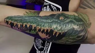 Tattoo Timelapse - Neo Traditional - Crocodile