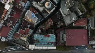 stock footage aerial top down view of urban streets and houses in istanbul k footage in turkey