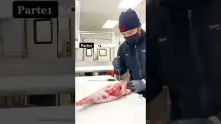 Turning a whole leg of lamb into boneless #the_butcher05 #lamb