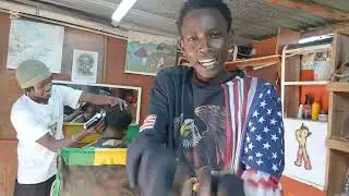 Jamaican boy Shaving a Somalian boy in the  village very interesting❤💛💚//I am Marwa