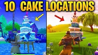 FORTNITE ALL 10 BIRTHDAY CAKE LOCATIONS - Dance In Front Of Different Birthday Cakes Spots