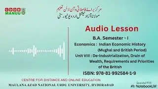 Unit 08, Economics Elective: Indian Economic History (Mughal and British Period)