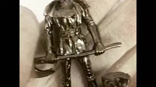 2 oz Headman Battle Axe Executioner Cast Antiqued Silver BE .925 Silver Sterling