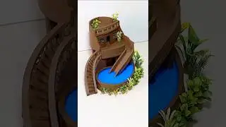 How to make little mod clay house with swimming pool | 🏊&zwj;♀️ 🏕 | #craft #house #mittikaghar #shorts