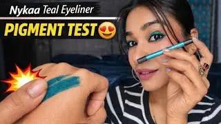 Nykaa Teal Eyeliner Review | Pigment, Smudge Test & Honest Opinion | Worth Buying?