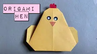 Origami Chicken - How to fold simple Paper Chicken - Easy Tutorial - Paper Bird DIY Hen