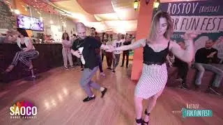 Dmitriy Samonov and Valeria Kataykina Salsa Dancing at Rostov For Fun Fest (Russia), Thu 31.10.2019